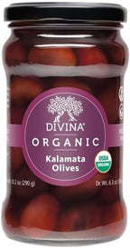 DIVINA Organic Whole Kalamata Olives in Jar, 10.2 oz (2-Pack)