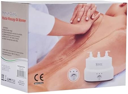 Master Massage 3-Bottles Massage Oil, Lotion, Cream Warmer Heater with Empty Bottles- Massage Cream Heating Device- Salon SPA Massage Body Therapy, White