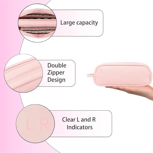 Daily Contact Lens Organizer case,Portable Storage Case for Disposable Daily Contact Lenses, Travel Storage Case with Clearly Labeled R & L, Storage up to 60 lenses (Pink)