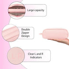 Daily Contact Lens Organizer case,Portable Storage Case for Disposable Daily Contact Lenses, Travel Storage Case with Clearly Labeled R & L, Storage up to 60 lenses (Pink)