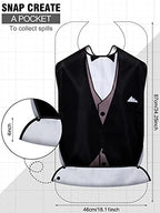 8 Pcs Adult Bib for Eating Bow Tie Pattern Machine Washable Clothing Protector Senior Adult Bibs with Optional Crumb Catcher and Adjustable Snap Closure for Elderly Men Women, 34 x 18 Inch, 8 Styles