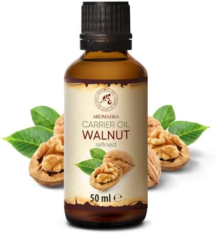 AROMATIKA Walnut Oil 1.7 Fl Oz (50ml) - Juglans Regia Seed Oil - USA - 100% Pure & Natural - Intensive for Face Care - Body - Hair - Skin - Nails - Hands - Good w/Essential Oil
