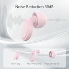 Jayine 2 Pairs Ear Plugs for Sleeping, Soft Full Silicone Ear Plugs for Noise Reduction 25dB, Reusable Hearing Protection Earplugs for Concert, Focus, Noise Sensitivity, 8 Ear Tips in S/M/L - Pink