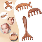 EupHHonycs 3 Pcs Wooden Head Scalp Massager Comb, Wooden Wide Tooth Comb, Head Massage Tool for Relaxation Hair, Portable Heads Scratcher Massager, Gift for Mother Sister Lover