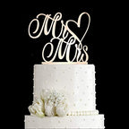 Mr and Mrs Cake Topper - Bride And Groom Sign Wedding Engagement Cake Toppers Decorations (Mirror Rose Gold Acrylic)