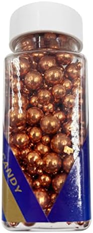 Sprinkles Pearl Sugar Candy 100g/ 3.52oz Mix Size Baking Edible Cake Decorations Cupcake Toppers Cookie Decorating Ice Cream Celebrations Shaker Jar Wedding Shower Party Chirstmas (Rose gold)