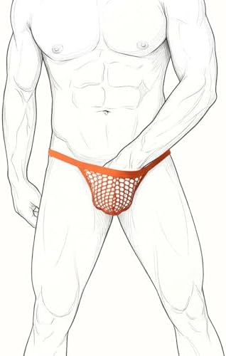 Evankin Men's Fishnet Underwear Mesh Sexy G-Strings See Through Thongs Bikini Pouch Underpants Breathable T-back