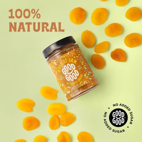 GOOD GOOD Apricot Jam - No Added Sugar - Low Calorie - Gluten Free and Vegan - Diabetic and Keto Friendly - 12oz / 330g (Pack of 1)