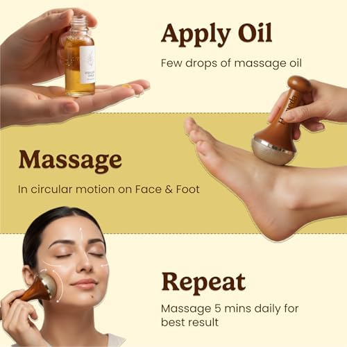 Kansa Wand Vatki Ayurveda Foot Massager - Indian Skincare Tool - SWA Kansa Wand for Feet & Face Relazation, Wellness & Detox - Ayurveda Gifts (Single Big Bowl)