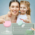 onbuwws Silicone Pink Retainer Case with Lanyard Slim Cute Retainer Holder Dental Thin Container Braces Case for Girl Women Kids Men Travel Partial Denture Night Mouth Guard Aligner