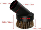 2 Pcs Black Round Dust Brush 25mm Horse Hair for 1.2-1.22in Hose Vacuum Cleaners Accessories