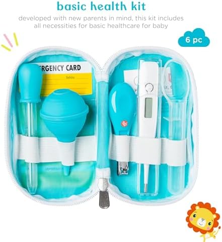 Smart Care Fisher-Price 6-Piece Baby Healthcare Kit, Newborn Essentials, Baby Gift Set, Includes Medicine Dispensers, Aspirator, Baby Nail Clippers, Baby Thermometer
