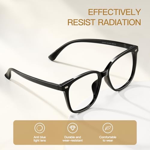 Oversized Blue Light Blocking Glasses for women, Computer Reading, Anti Glare, Reduce Eyestrain