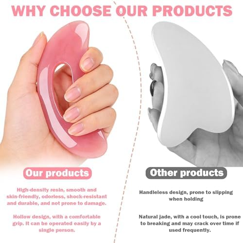 Gua Sha Massage Tool,Body Gua Sha Tool,Gua Sha Body Tool Resin with Handle,Lymphatic Drainage Tool,Body Sculpting Tools for Back Neck Face Leg Massage, Lymphatic Drainage, Cellulite Remove