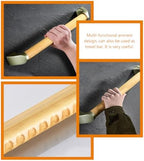 Wooden Bathroom Grab Bar 34cm Non-Skid Handrail Multi-Function Shower and Toilet Safety Handle for Elderly Bathroom Accessibility Aid