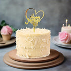 12Pcs Happy Mother's Day Cake Topper Acrylic Cake Topper Mothers Day Cupcake Topper Heart Rose Flower Best Mom Shaped Cake Picks Cake Accessories for Birthday Mother's Day Gifts Cake Decor (Gold)