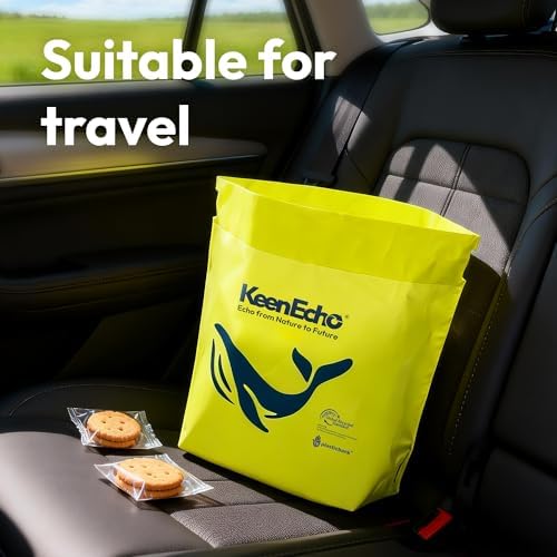 Disposable Car Garbage Bin Bags, Vomit Trash Bags made with Recycled Plastic Bottles for Boat, Plane, Travel, Camping, Bedroom, Study Room, Office and Car, 20 pcs