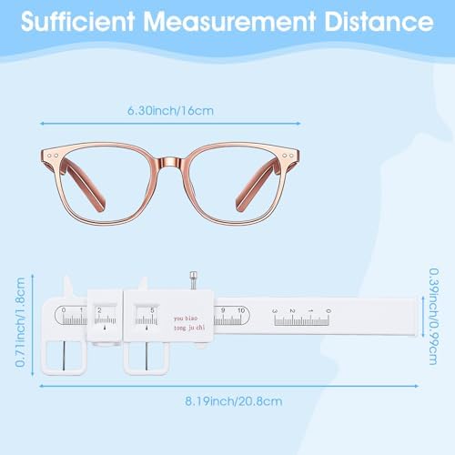 Optical Vernier Pupillary Distance Ruler, Plastic PD Measuring Tool for Eyeglasses, Ophthalmic Pupil Distance Measurement Tool