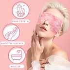 Hicarer 2 Pcs Jade Eye Mask Rose Green Jade Stone Eye Mask Facial Cooling Mask for Alleviate Puffiness Massage Relax Wrinkles Relieve Migraine Meditation Beauty