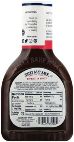 Sweet Baby Rays Sweet 'n Spicy 18 oz Barbecue Sauce w/Exit 28 Bargains Sticker