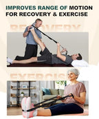 Trideer Stretching Strap for Physical Therapy & Home Rehab, Non-Elastic Yoga Stretch Strap with Loops for Mobility, Yoga & Pilates Stretching