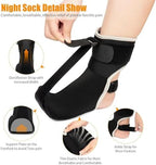 Plantar Fasciitis Night Splint Sock Upgraded Plantar Fasciitis Brace for Women Men with Arch Support for Achilles Tendonitis Foot Drop Heel Spur Pain Relief Black (Medium)