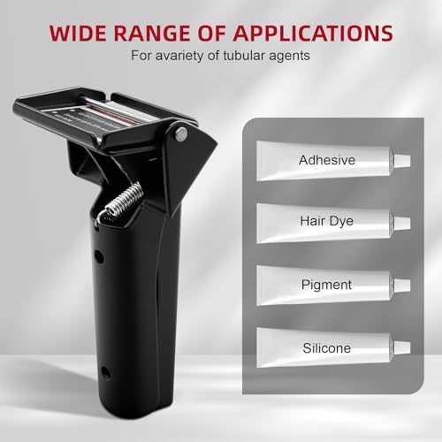 Tube Extrusion Tool, 2.5" Industrial Size Dispenser, Metal Tube Squeezer Tool, Efficient & Easy Control Silicone Extrusion Tool for RTV Tubes, Maximizing Material Use, Black