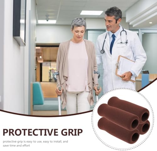 4Pcs Cane Handle Covers Nonslip Sponge Grips for Walking Canes and Crutches Comfortable Elderly Stick Hand Grip Replacement 4.33X1.37X1.37In
