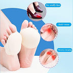 Reusable Honeycomb Fabric Forefoot Pads Soft Ball of Foot Cushions Metatarsal Pads for Women Men Prevention Pain Relief (Black,Grey)