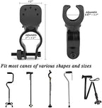 Cane Holder for Drive Rollator, Walker, Wheelchair - Universal Crutches Stick Bracket Accessories, 1.1" ID, 2 Pcs
