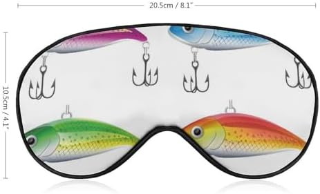 Soft Sleep Mask for Women Men, Light Blocking Breathable Eye Mask Blindfold with Adjustable Elastic Strap, Pressure-Free Comfortable Eye Cover for Travel Nap Set of Fishing Lures Illustration
