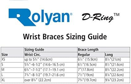 Rolyan D-Ring Right Wrist Brace, Size Medium Fits Wrists 6.75"-7.5", 7" Regular Length Support, Beige Brace with Straps and D-Ring Connectors to Secure and Stabilize Hands and Wrists