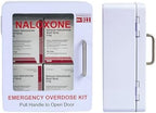 Naloxone Overdose Emergency Kit Cabinet - Emergency Sign Included - No Alarm or Lock | Designed for Wall Mount & Public Access (No Alarm, White)