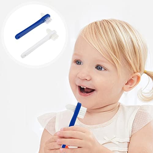 Ciieeo Dual Head Denture Toothbrush 2-Pack with Large Multi-Tufted and Small Angle Trimmed Bristles Manual False Teeth Cleaner for Denture Care and Fresher Breath