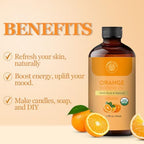 Organic Sweet Orange Essential Oil 50 Ml | USDA Certified Organic | Sweet Orange Oil for Diffuser, Skin, Hair, Soap & Candle Making | 1.7 fl. oz