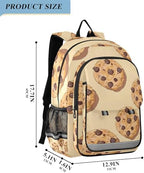 Chocolate Chip Cookies Laptop Backpack for Boys Girls, Bookbag Travel Bag Casual Daypack School Backpack for Students