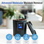 Home Hearing Aid Dryer and Dehumidifier - Hearing Aid Dehumidifier with Self Recharging Desiccant & App Connectivity, Safe for Rechargeable Hearing Aids and AirPods, No Refills, 100% Moisture Removal
