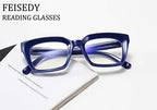 FEISEDY Retro Square Blue Light Blocking Reading Glasses Anti Glare Digital Eyestrain Reader B2479