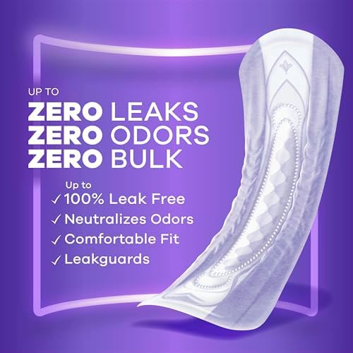 Always Discreet Adult Incontinence Pads for Women, Drier, 6 Drop Long Length, Extra Heavy Absorbency, Pads for Bladder Control Management, Bladder Leaks, & Postpartum Pads, 45ct