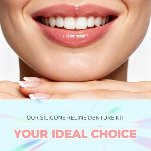 Temporary Dentures for Women and Men - Moldable Silicone False Teeth, Upper & Lower Veneers Set for At-Home Smile Fix (Natural)