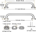 Brushed Nickel Grab Bar 16 Inch, iMomwee Stainless Steel Safety Grab Bar, Wall Mounted Balanced Support Bar for Toilet, Handicap Bathroom Safety Rail for Elderly Senior, Shower Bath Handle