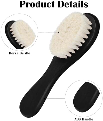 2 Pcs Barber Fade Brushes, Portable Travel Hair Brush with Soft Fiber Bristle and Durable ABS Handle, Beard Styling Brush, Neck Duster for Men's Grooming, Cleaning