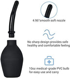 TopQuaFocus 10oz Enema Bulb Anal Douche Bulb for Men or Women 4.8' Tip Vaginal Douche Cleaner(Black)