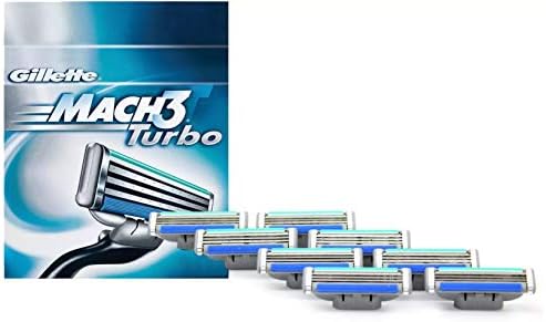 Gillette Mach 3 Turbo Razor Refill Cartridges 8 Count (Packaging May Vary)