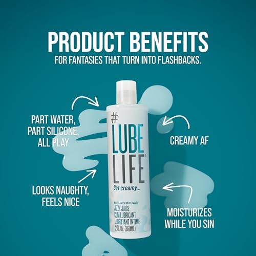 LUBELIFE Jizzy Juice Cum Lube Thick, Creamy Lube for Men, Women & Couples – Realistic Look & Feel, Hybrid Formula, Hypoallergenic Personal Lubricant, 12 Fl Oz