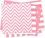 Disposable Striped Chevron Polka Dot Pink Paper Luncheon Napkins 60 Count 13"x13"