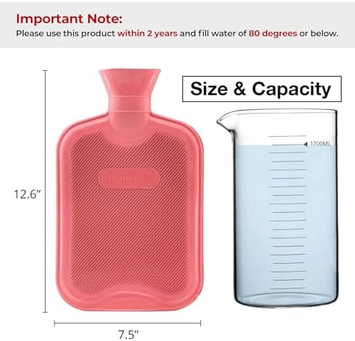 HomeTop Premium Classic Rubber Hot or Cold Water Bottle with Cute Stuffed Bear Cover