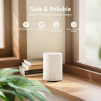 ASAKUKI Essential Oil Diffuser for Home, 300 ml Humidifier with Automatic Shut-Off, Quiet Aromatherapy Diffuser with 7 LED Lights for Living Room, Kitchen, Bedroom, Hotel, Gift for Mom - Pure White