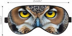 Great Horned Owl Sleep Mask Owl Staring with Golden Eyes Men Women Sleep Mask with Adjustable Strap Eye Cover Eye Shade for Travel, Nap,Meditation