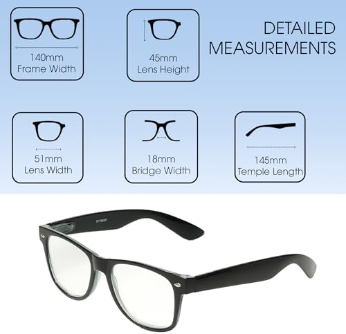 Calabria R7958 Retro Specs Designer Reading Glasses Mens Womens Trendy Classic Vintage Eyeglasses Lightweight Spring Hinged